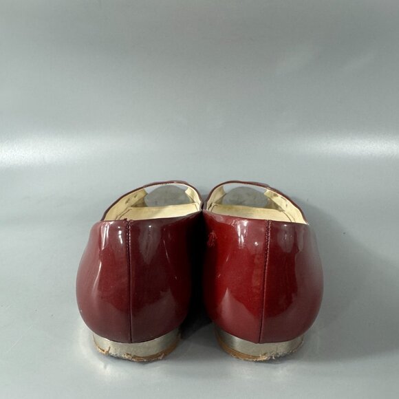 100% Authentic CHANEL Red Patent Mirrored Peep Toe Flats, Size 40 - Picture 5 of 14